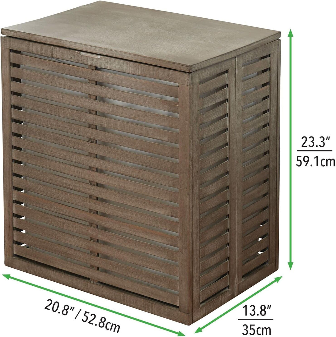 mDesign Bambus Wäschesortierer – faltbarer Wäschekorb mit herausnehmbarem Wäschesack – tragbarer Wäs