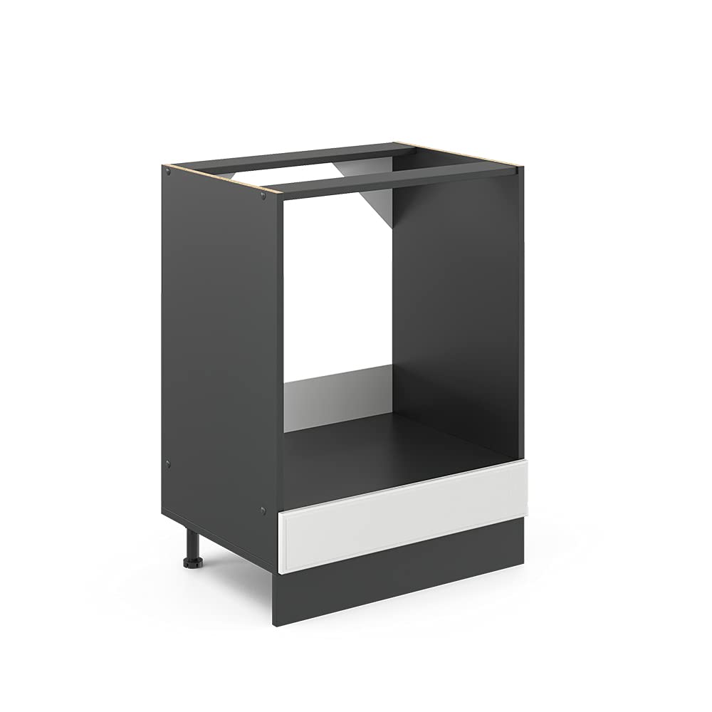 Vicco Herdumbauschrank R-Line, Weiss Landhaus/Anthrazit, 60 cm ohne Arbeitsplatte Weiss Landhaus Her