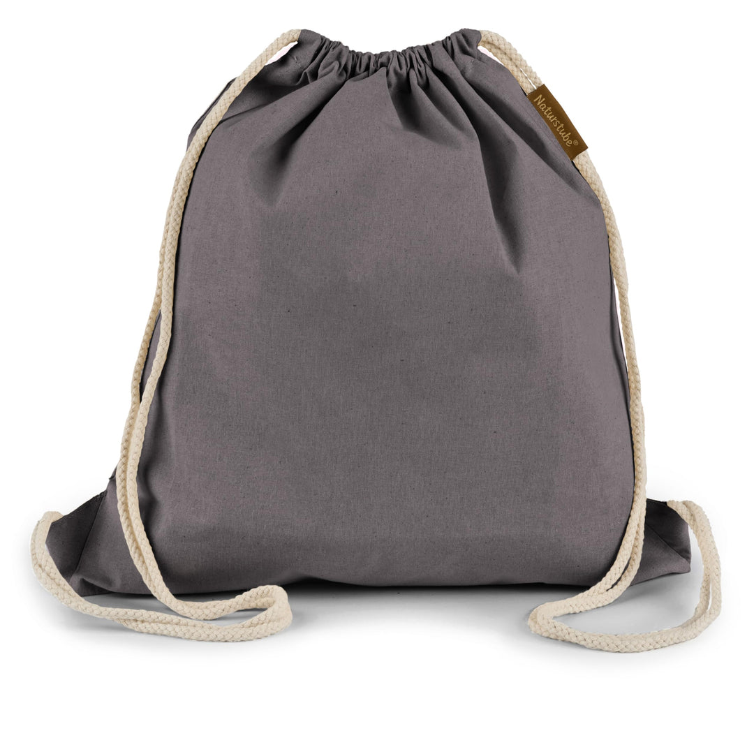 Baumwoll 10er Set Anthrazit Turnbeutel Sportbeutel Zuziehbeutel Gymsack Sack Jute Schule Rucksack, A