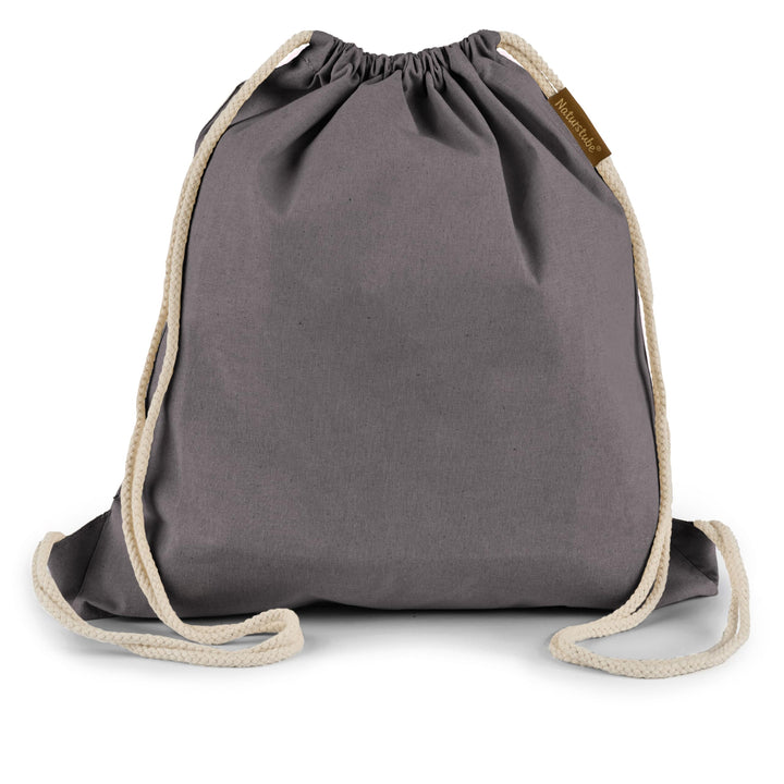 Baumwoll 10er Set Anthrazit Turnbeutel Sportbeutel Zuziehbeutel Gymsack Sack Jute Schule Rucksack, A