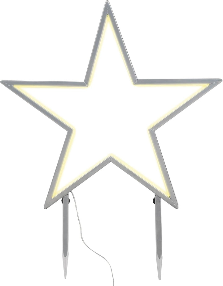 SALCAR LED Gartenstecker Stern Metall, 50cm Garten Stern Leuchte mit Erdspiess, Wasserdicht Weihnach