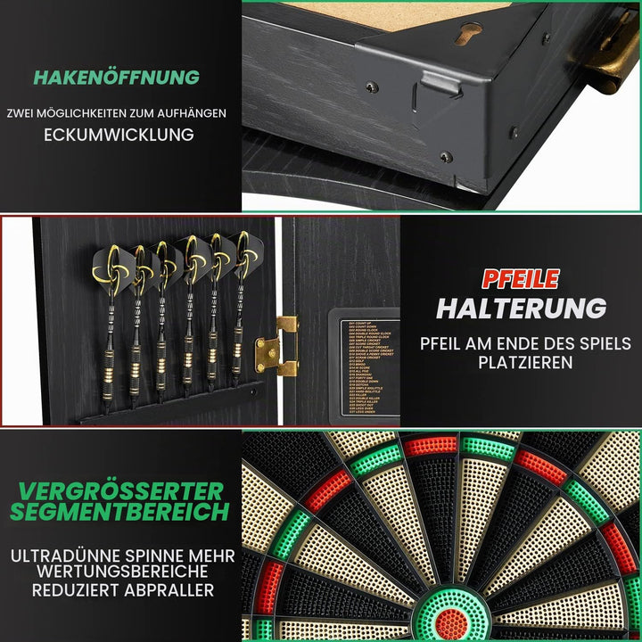 Brovamo Dartscheibe, Dekoratives Dartscheiben-Schrank-Set [12*Soft Tip Darts], Elektronische Dartsch