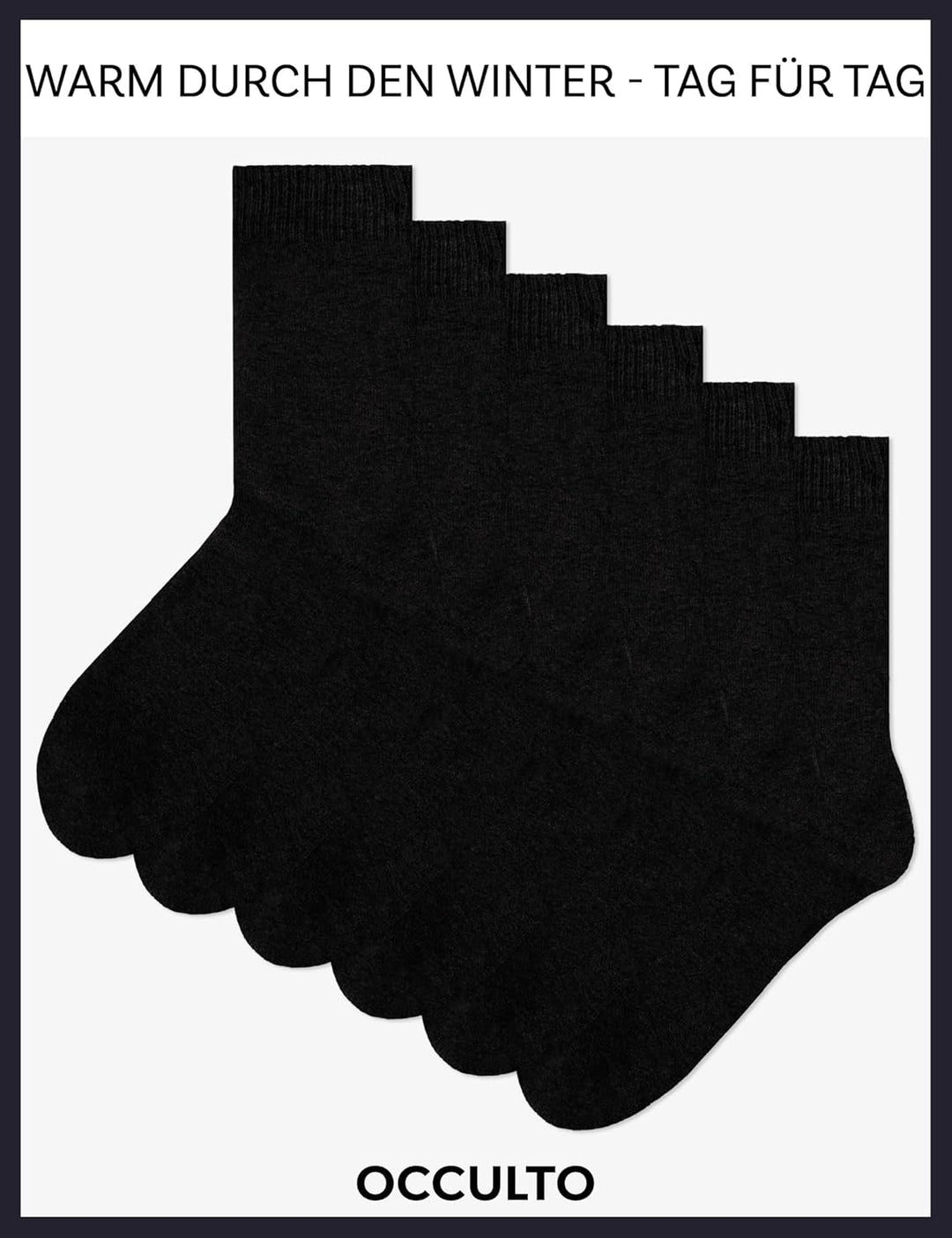 Occulto Damen Warme Thermosocken 6er Pack (Modell: Smilla) 35-38 Schwarz, 35-38 Schwarz