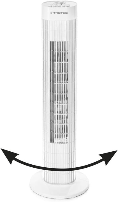 TROTEC Turmventilator TVE 30 T – 45 Watt, Oszillation 60°, 3 Stufen, sehr leise, mit Fernbedienung,