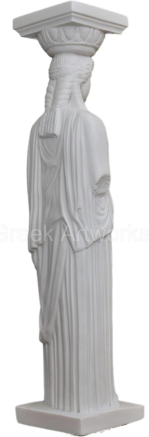 Caryatid Erechtheion Akropolis weibliche Säule griechische Statue Skulptur gegossen Marmor 81 cm