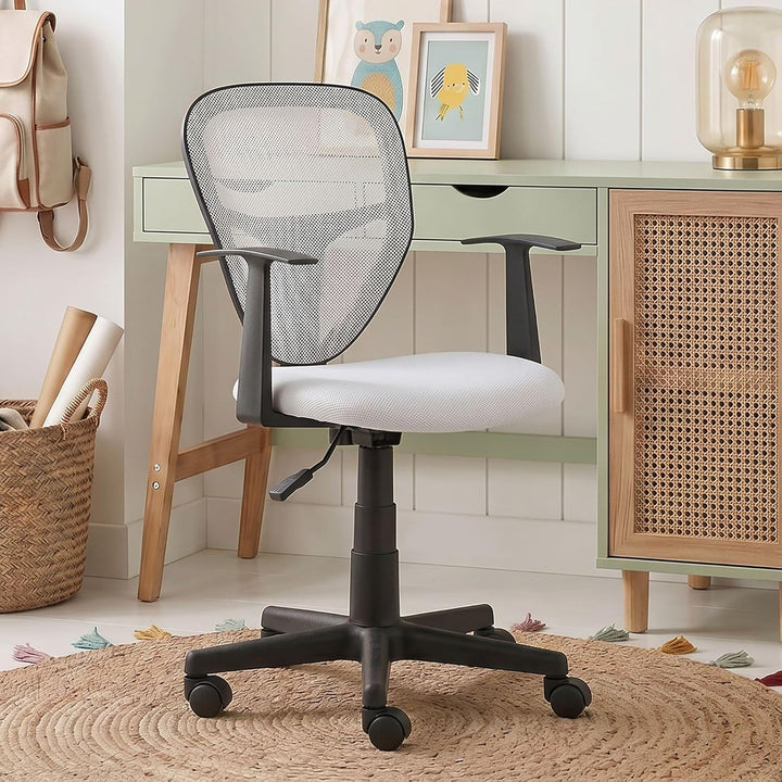 CARO-Möbel Kinderdrehstuhl Studio - Ergonomischer Schreibtischstuhl mit Armlehnen, Verstellbar, weis