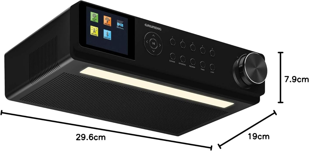 Grundig GKR1060 DKR 3000 BT DAB + WEB Küchenradio mit Bluetooth, DAB + Empfang und Internetradio Sch