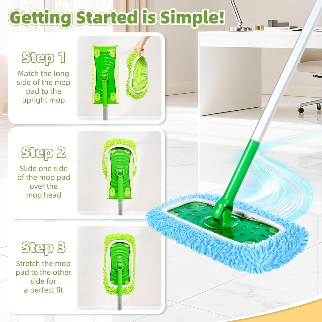 6 Stück für Swiffer Feuchte Bodentücher, Ideal für Swiffer Bodenwischer Nass, Waschbar für Swiffer B