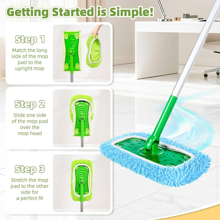 6 Stück für Swiffer Feuchte Bodentücher, Ideal für Swiffer Bodenwischer Nass, Waschbar für Swiffer B