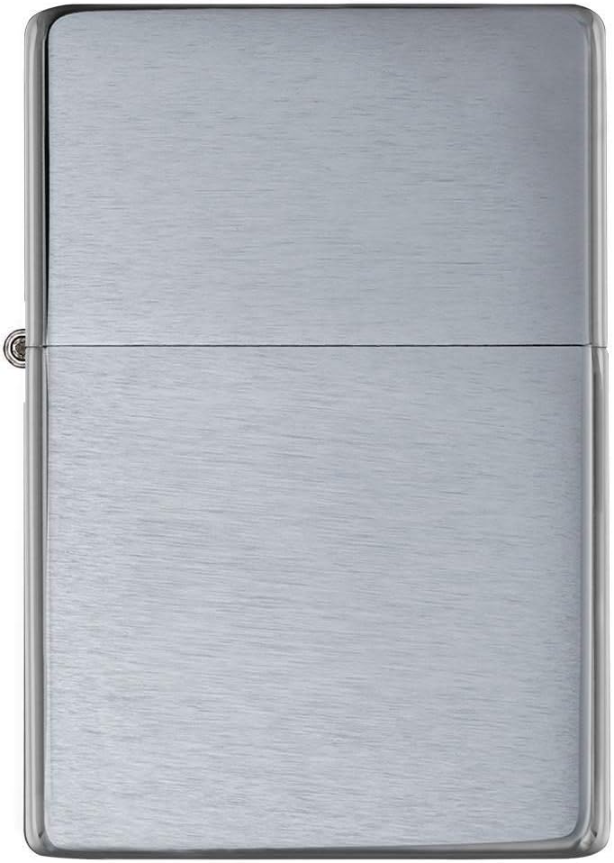 Zippo Vintage gebürstetes Chrom ohne Schlitze – 230.25, Gebürstetes Chrom