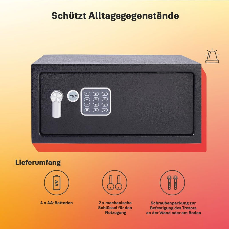 Yale Elektronischer Gästetresor - YLG/200/DB2 - Laptop - Schwarz - Standardsicherheit New Version (D