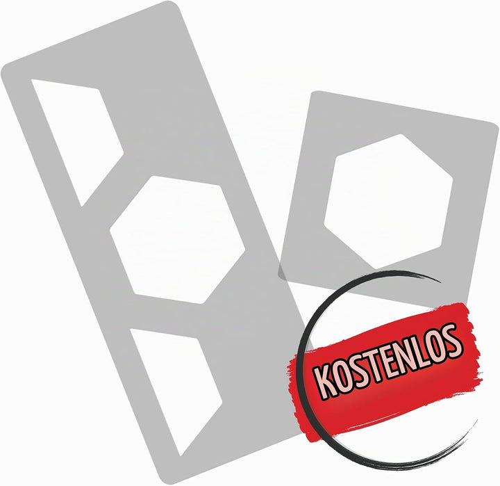 NAKLEO Wiederverwendbare Kunststoff-Schablonen - 59x95cm - Bienenwabe Hexagon Geometrisch - Grosse W