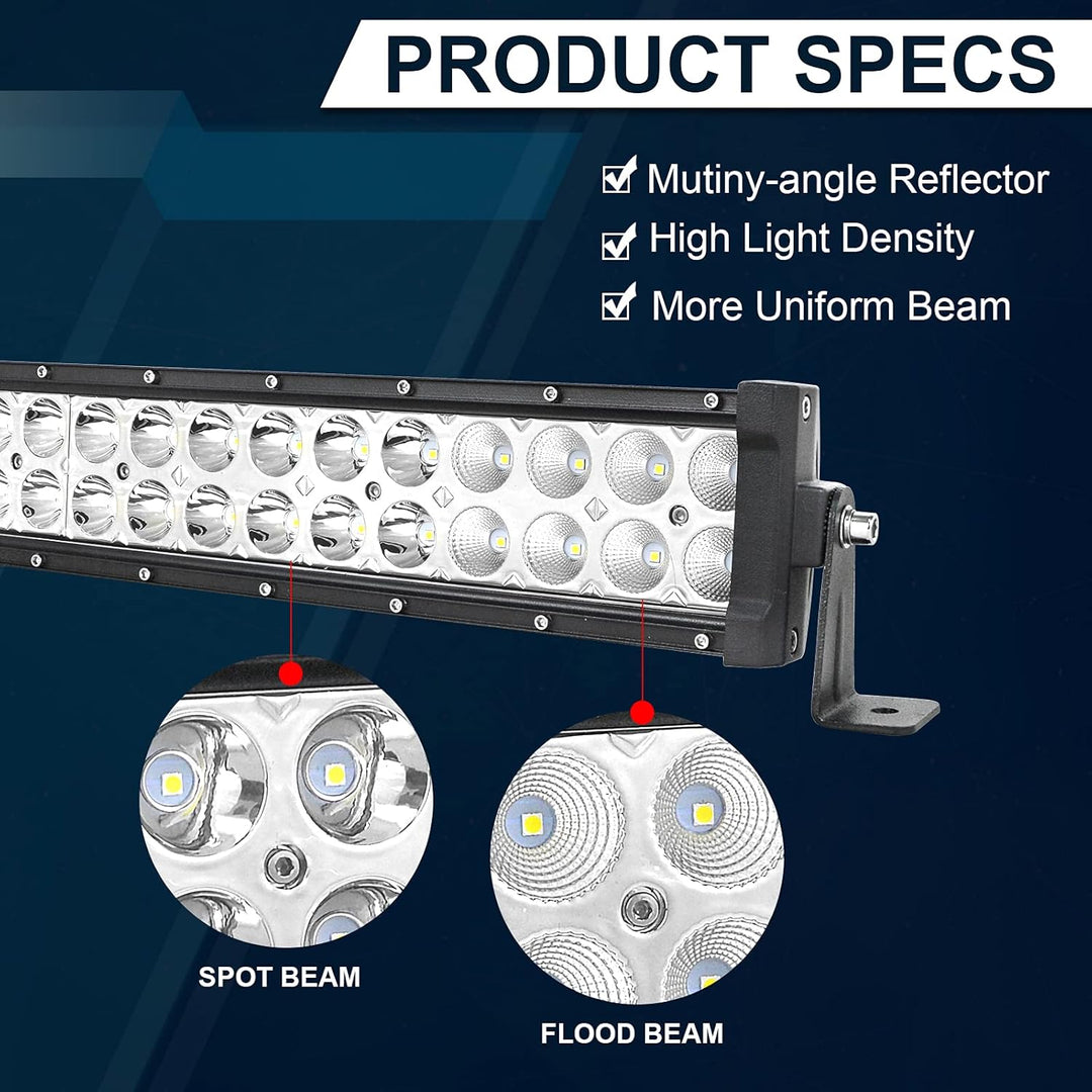 AUXTINGS LED Zusatzscheinwerfer Bar 55,9 cm 120W LED Light Bar Spot Flood Off Road LKW SUV 4WD Fahre