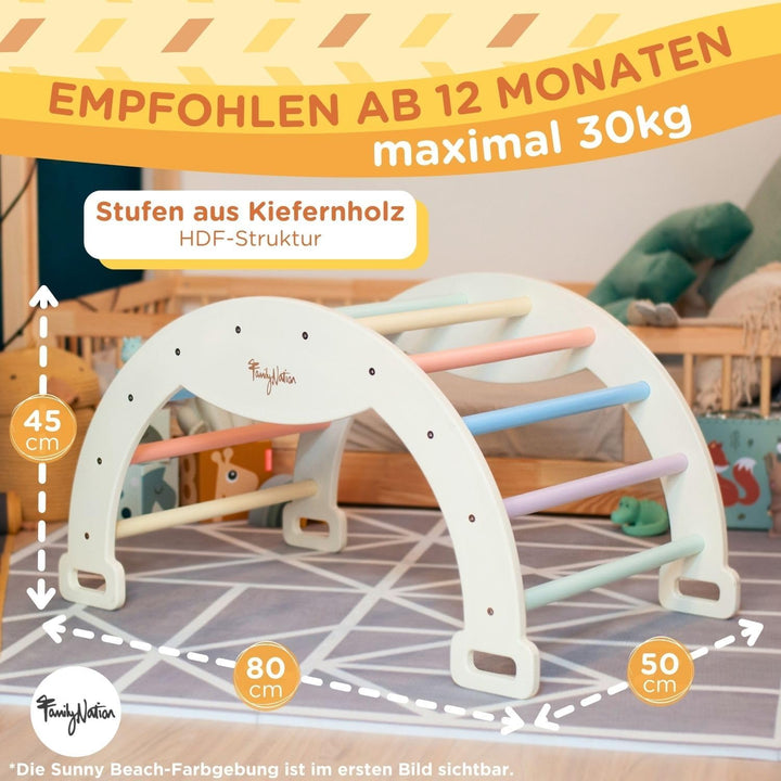 Family Nation, Sunny Beach Montessori-Kletterbogen, Klettern und Schaukeln, für Kinder ab 1 Jahr, En