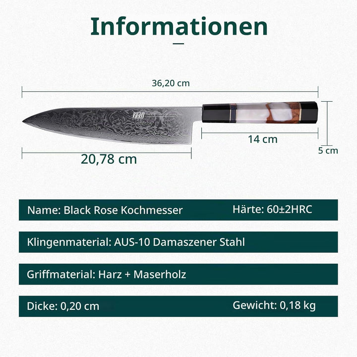 FINDKING 8-Zoll-Japanisches Kochmesser, Professionelles Gyuto-Küchenmesser, Scharf, Robust &amp; Elegant