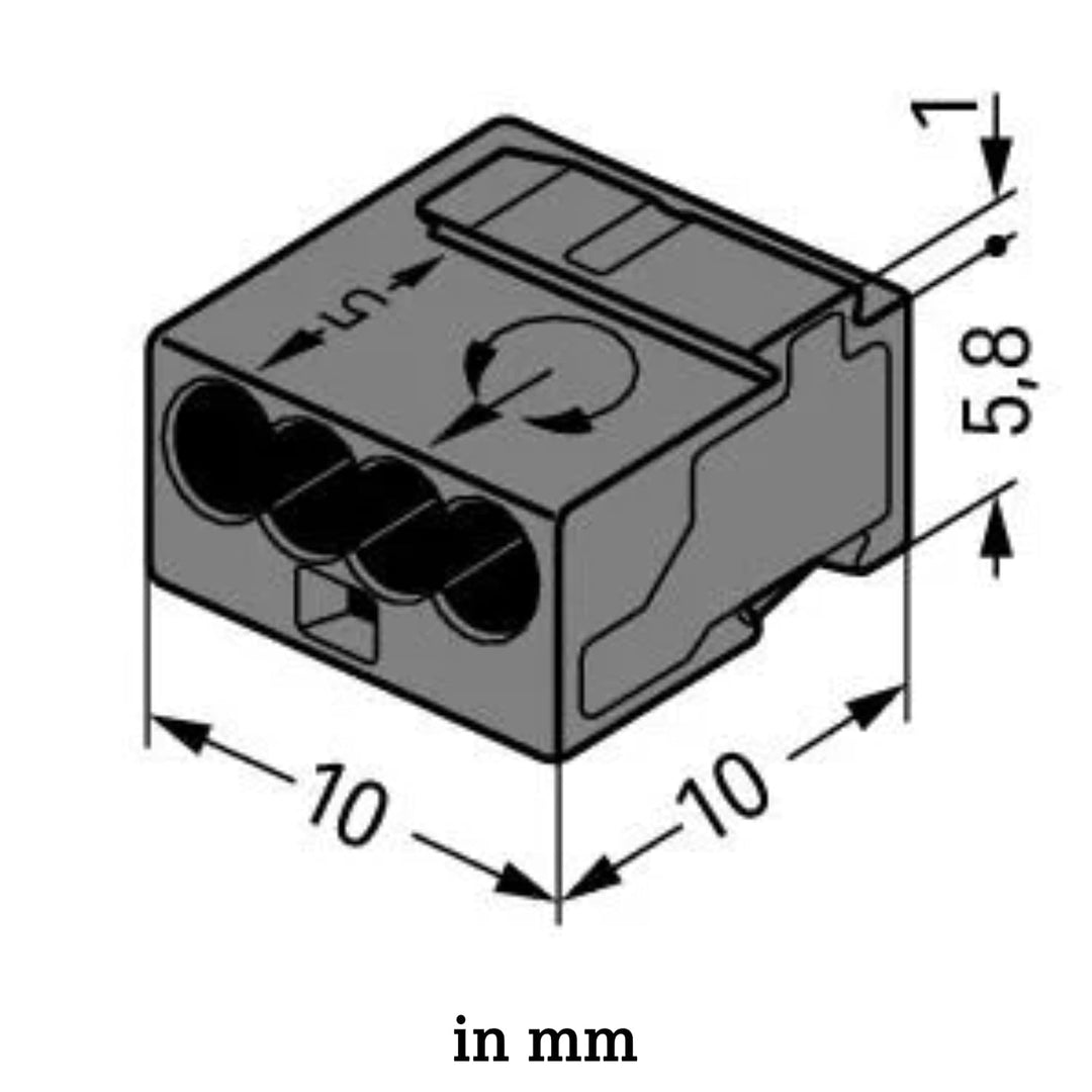 WAGO Verbindungsklemmen 243-204 | 4 Leiter, bis 0,8 mm, 100 Stück, MICRO Verbindungsdosenklemme für