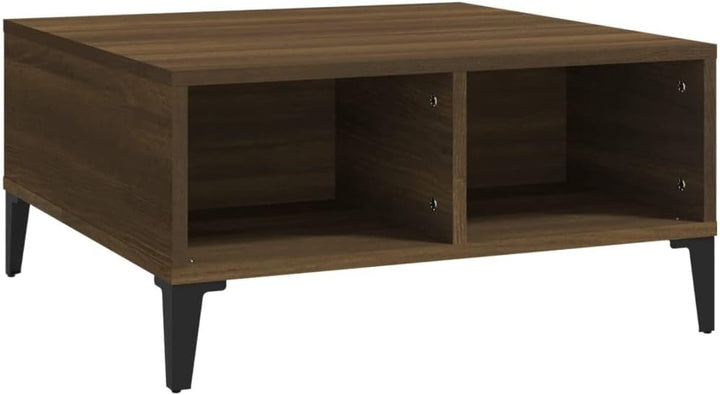 WIFESE Couchtisch mit 4 Fächer 60x60x30 cm Beistelltisch Holz Modernes Design Wohnzimmertisch Kleine