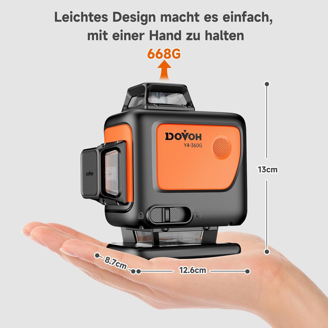 Kreuzlinienlaser Grün 4x360°, DOVOH 4D Linienlaser kreuzlaser nivelliergerät selbstnivellierend, 16