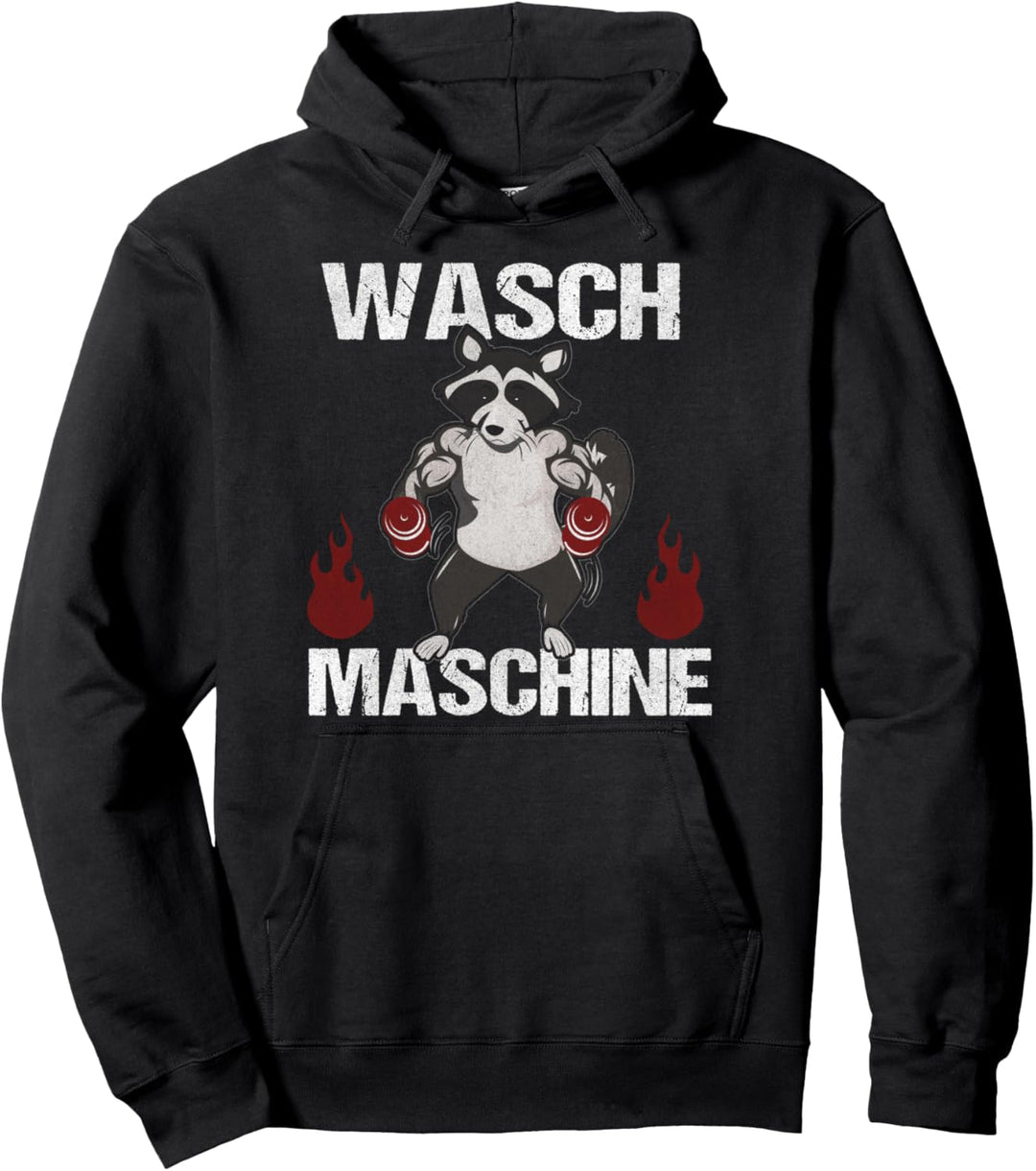Wasch Maschine Waschbär Bodybuilding und Training Pullover Hoodie
