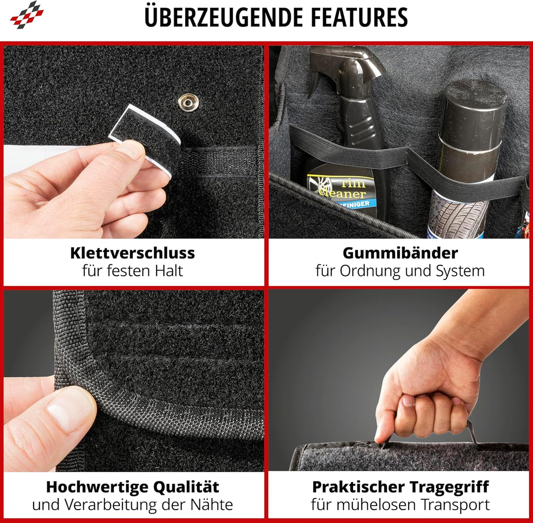 Walser Auto Organizer Toolbag Grösse XXL, Kofferraum Organizer, Gadget, Aufbewahrungsbox, Tasche, Zu
