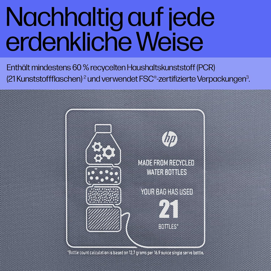 HP Everyday 14 Zoll Laptop-Tasche – Wasserabweisend, Nachhaltig, 9L Stauraum, Gepolstertes Laptopfac