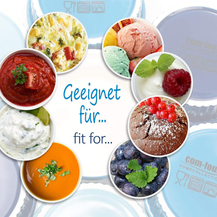 COM-FOUR® 12x Soufflé Förmchen - Creme Brulee Schälchen aus Keramik - Ofenfeste Förmchen - Dessertsc