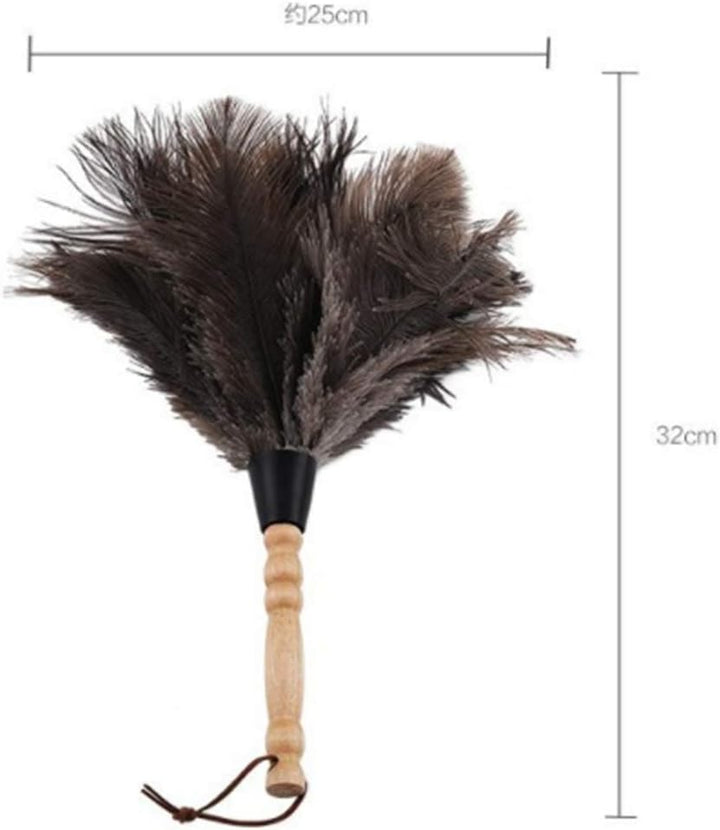 CULASIGN Staubwedel Strauss Bambusgriff Feder Staubwischer Strauss Natur Straussenfedern 32 cm (1#)