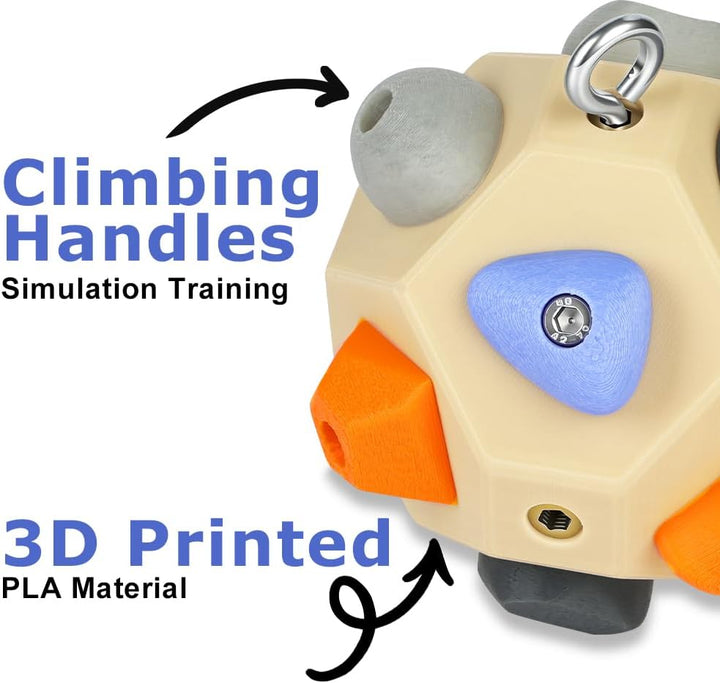 Handgefertigter 3D Boulder-Block mit 12 Harzhaltern, Tragbares Kletterball Fingergriff-Trainer Sport