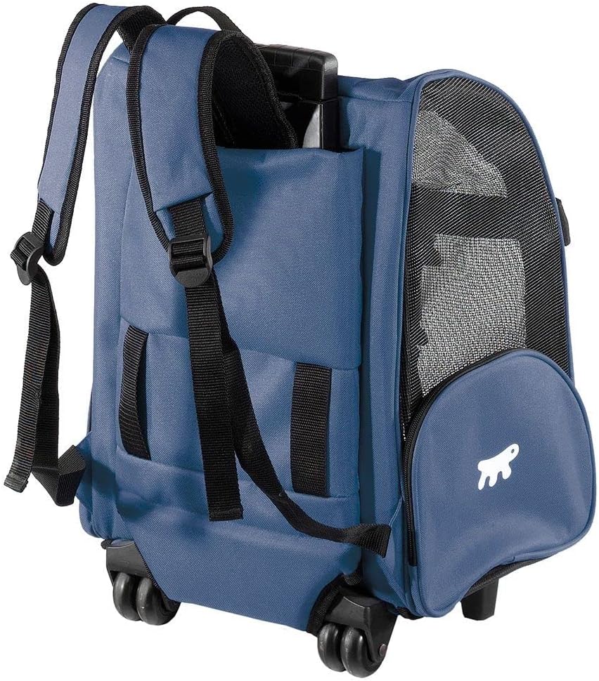 Transportbox für Kleine Hunde und Katzen Trolley mit Rollen, Rucksack für Kleine Hunde Katzen, Teles