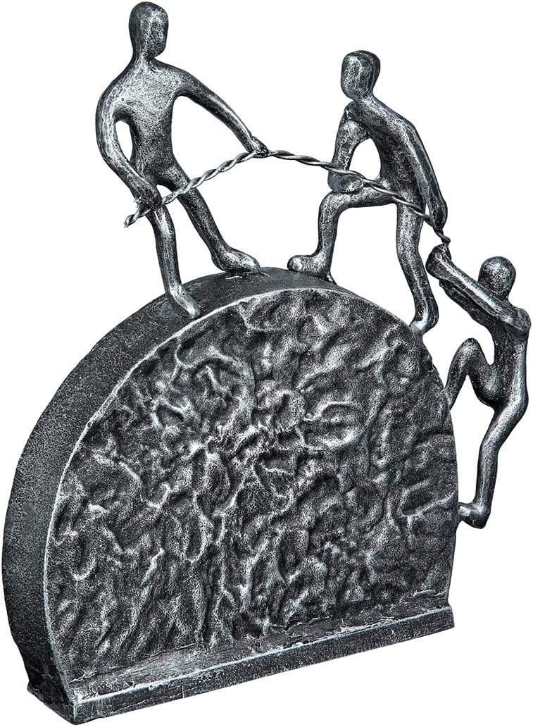 GILDE Design Skulptur Lifting Eisen silberfarben 67583 - Höhe 21 cm Höhe 21 cm Silberfarben, Höhe 21