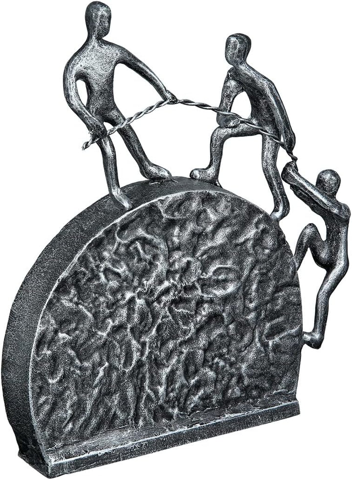 GILDE Design Skulptur Lifting Eisen silberfarben 67583 - Höhe 21 cm Höhe 21 cm Silberfarben, Höhe 21