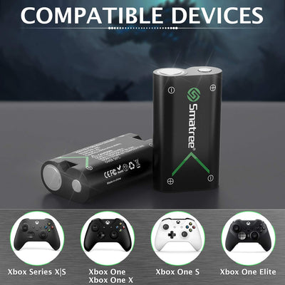 Smatree Wiederaufladbarer Akku für Controller Xbox Series X/Xbox Series S/Xbox One/Xbox One S/Xbox O