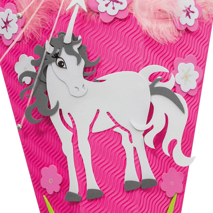 ROTH Schultüte Einhorn Bastelset 68cm Rot(h)-Spitze - alle Einzelteile ausgestanzt, Einhorn