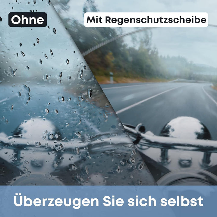 Regenschutzscheibe – Motorradhelm Scheibenwischer – Trotz Regen bei Tag oder Nacht nahezu tropfenfre