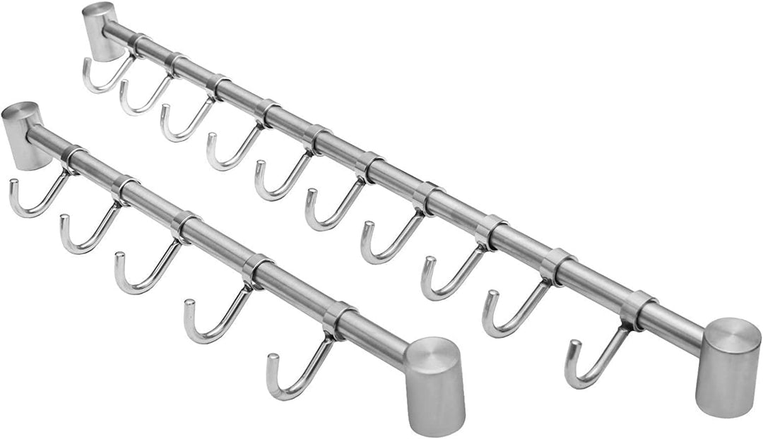ONPIRA Hakenleiste, Küchenleiste aus Edelstahl von 5-10 Haken zum auswählen (9 Haken), 9 Haken