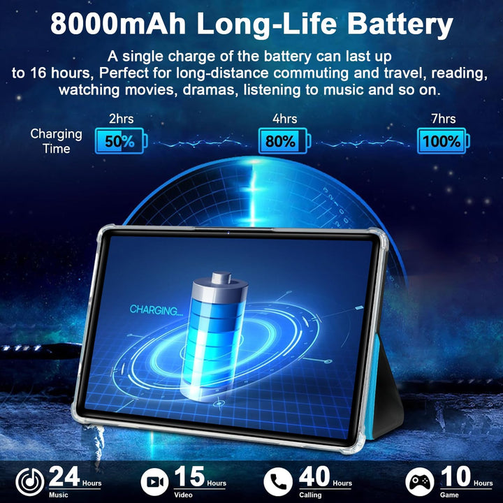 ZIOVO Android 14 Tablet, 10 Zoll, 22 GB RAM + 128 GB ROM (1 TB TF), Widevine L1/Octa-Core/2,0 GHz/5G