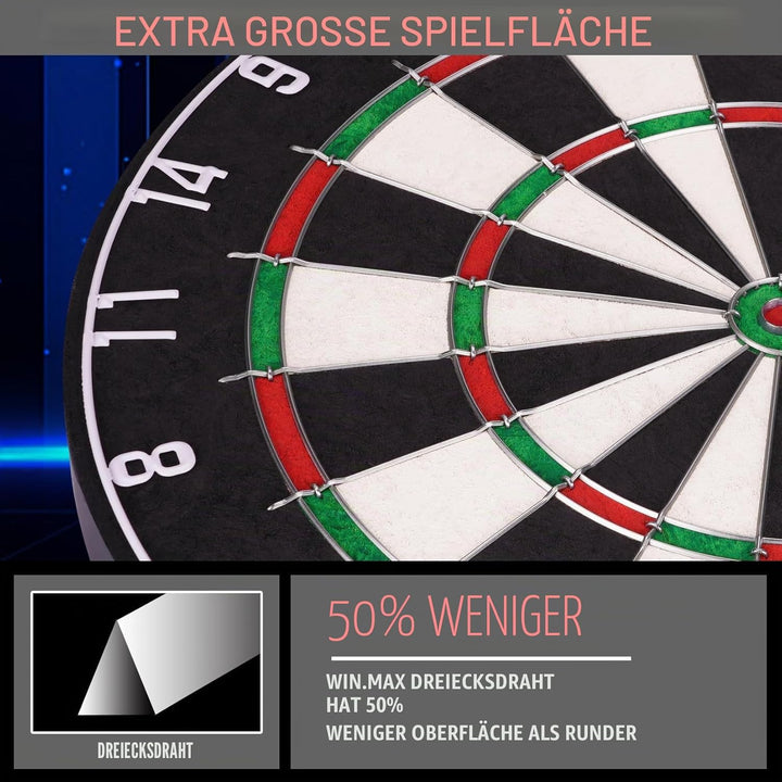 WIN.MAX Dartscheibe Kork Dartscheibe mit Pfeilen Offizielles Steeldartscheibe Dartscheibe Steeldart