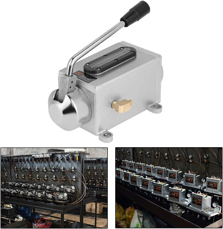 Oumefar Y-8 Schmierölpumpe Doppelauslassanschluss Manuelle Pumpenhandschmierung mit Nylonbasis 500CC
