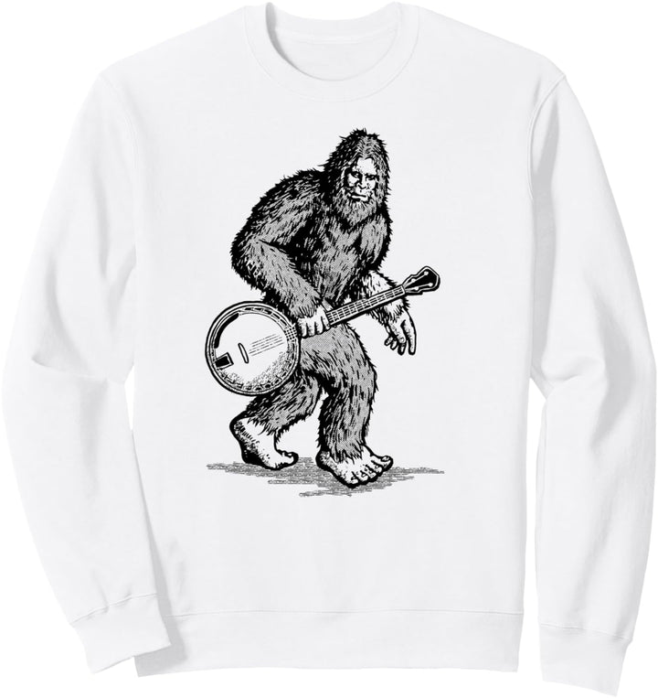 Grassquatch! Vintage Bigfoot & Bluegrass Banjo Music Sweatshirt