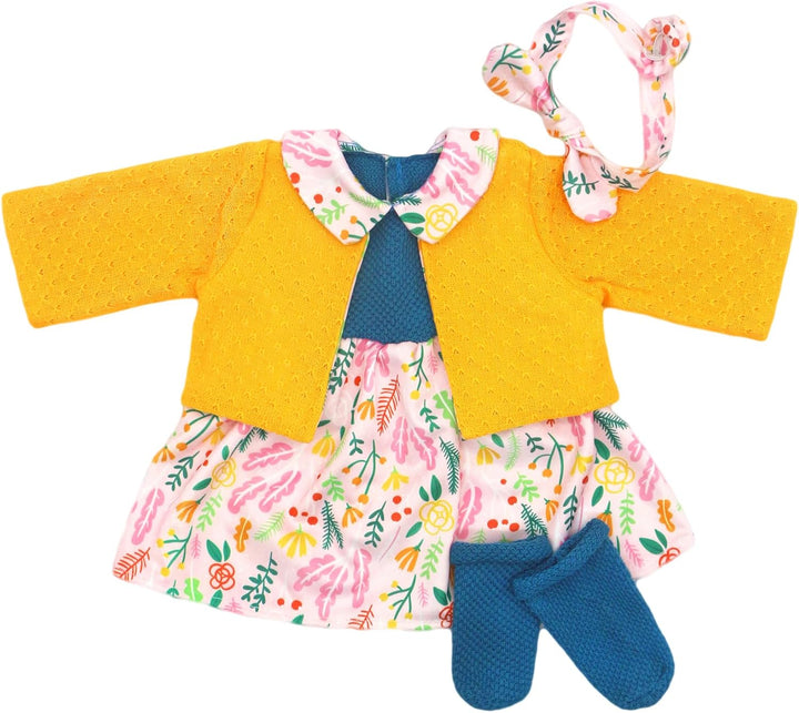 Puppenkleidung für 50-55 cm Baby Puppen mit Stirnband Mantel Kleid und Socken, 2-Packungen