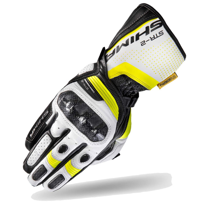 SHIMA STR-2 Motorradhandschuhe Herren - Touchscreen, Sommer, Sport Leder Handschuhe mit Carbon Knöch