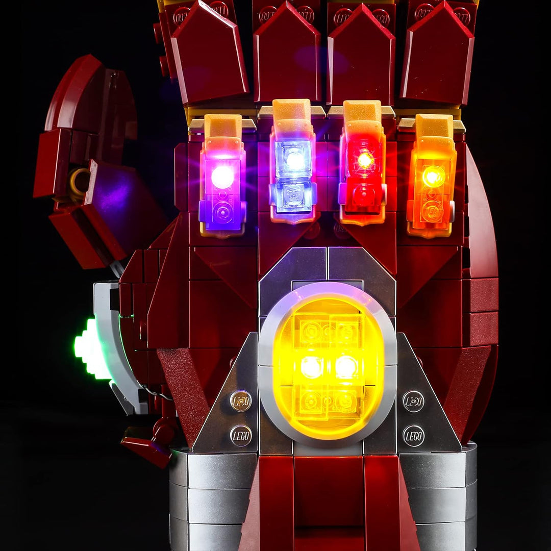 BRIKSMAX 76223 Led Licht für Lego Iron Mans Nano Handschuh (Version mit Handwischsensorschalter) - C