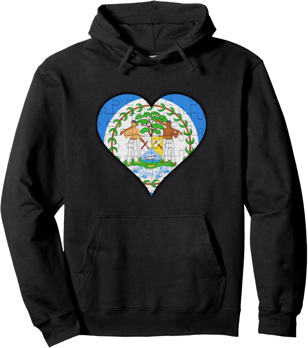 Belize Belizean Flagge Herz Pullover Hoodie