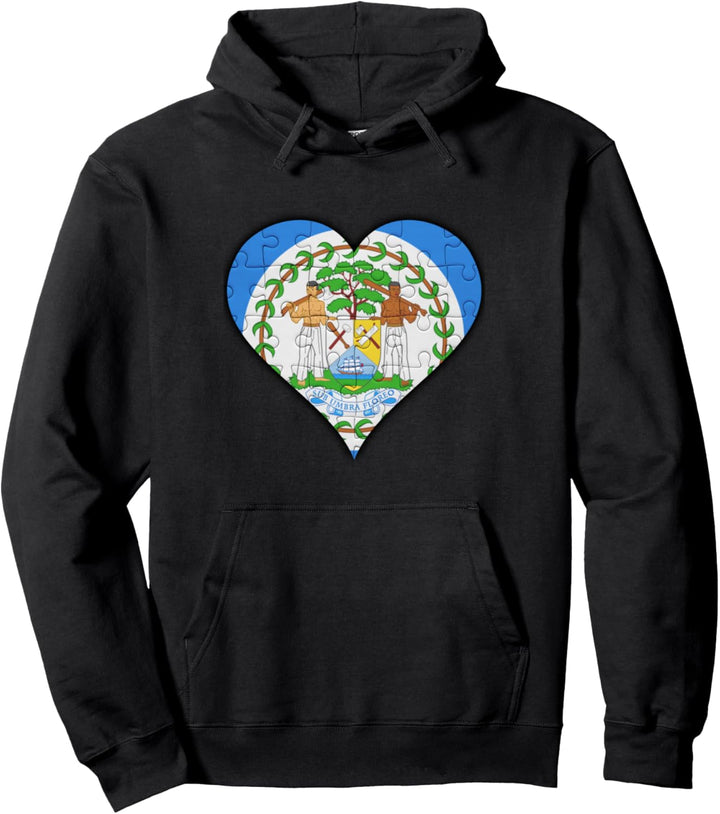 Belize Belizean Flagge Herz Pullover Hoodie