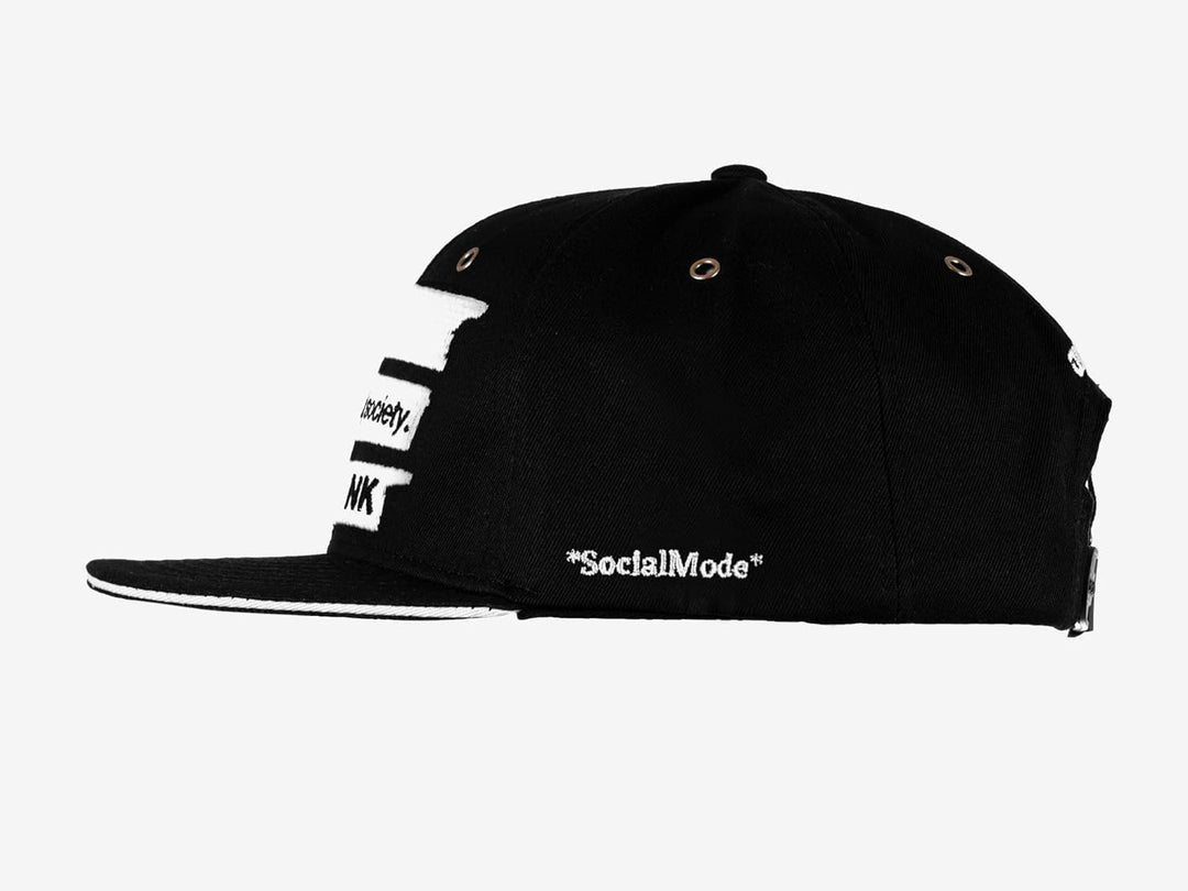 Nebelkind Snapback Cap Snapback Society Schwarz Sandwich-Schirm Grössenverstellbar Unisex One Size