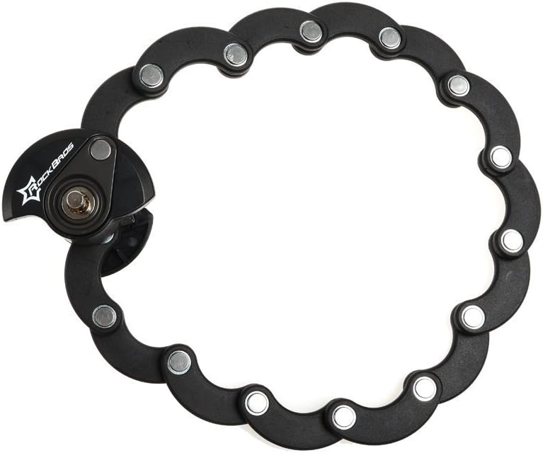 ROCKBROS Kettenschloss Fahrradschloss Anti-Diebstahl Faltbar Radfahren Schlösser Schwarz