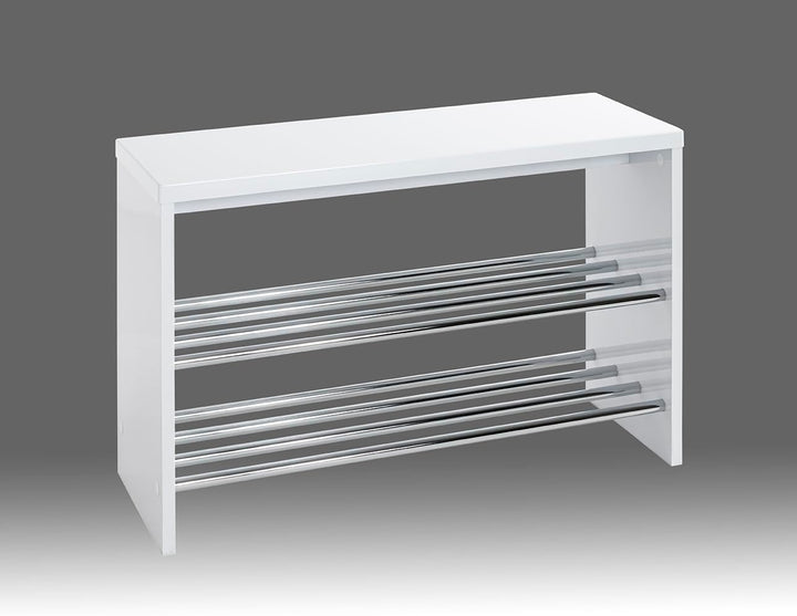 HAKU Möbel Schuhbank, MDF, weiss-chrom, B 81 x T 30 x H 55 cm B 81 x T 30 x H 55 Weiss-chrom, B 81 x
