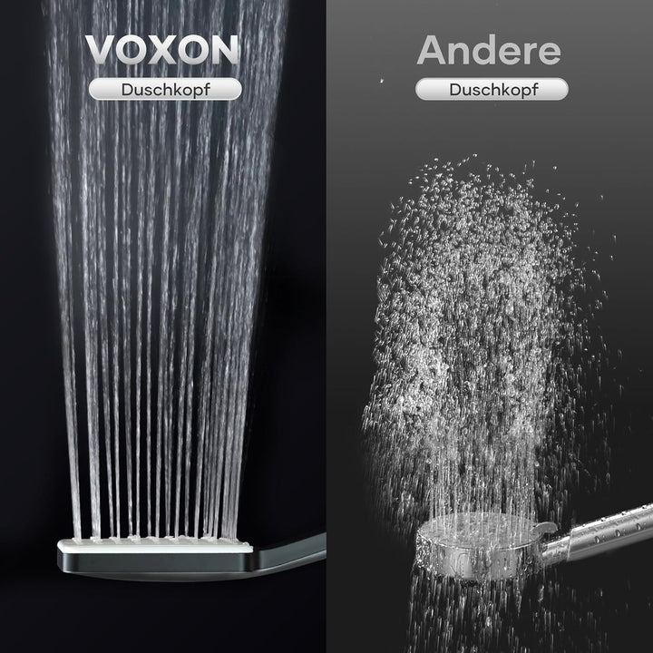 VOXON Duschkopf mit Schlauch 1.6 M, Handbrause Duschkopf Gross, Duschkopf Wassersparend Hochdruck, E