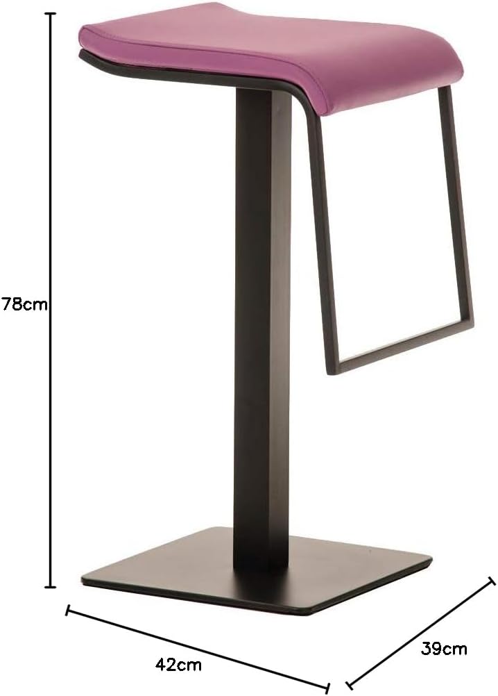 CLP Barhocker Lameng Kunstleder I Thekenhocker Mit Metallgestell Und Fussstütze I Sitzhöhe: 78 cm I