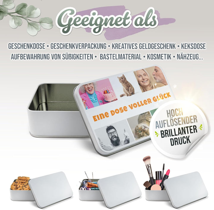 Print Royal PR Geschenkdose selbst gestalten mit 6 Fotos & Text - Blechdose bedrucken, Personalisier